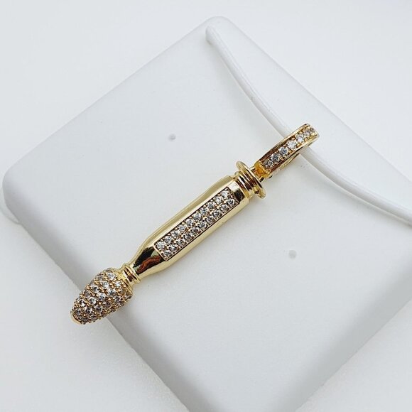 "14K Gold Plated Cubic Zircon Pendant, INUS1BR098 - Picture 7 of 10